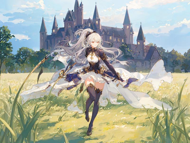 29299-3650134454-grass field , elegant girl , two handed grab a straight greatsword in scabbard , red outfit , black long hair,delicate fingers,d.png